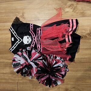 Spirit Kids Scare Squad Cheerleader Costume Medium with pom pom